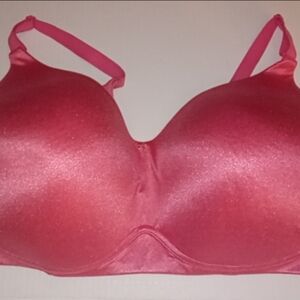 Cacique Lightly Lined No Wire Women's Solid Pink Women's Bra Sz 40H